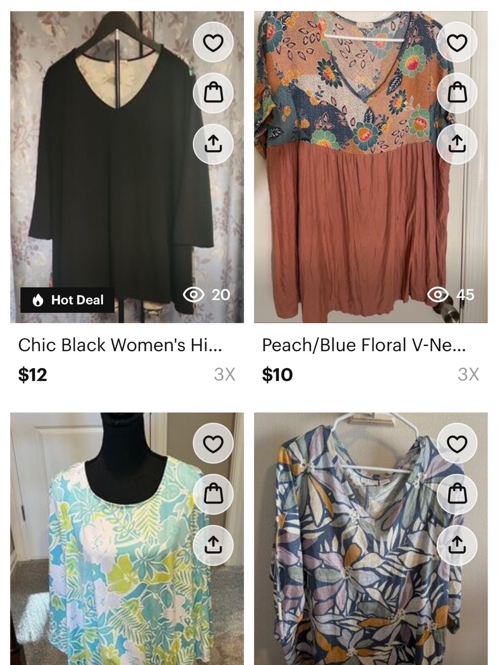 3X Bundle Tunic tees/Tops Asst